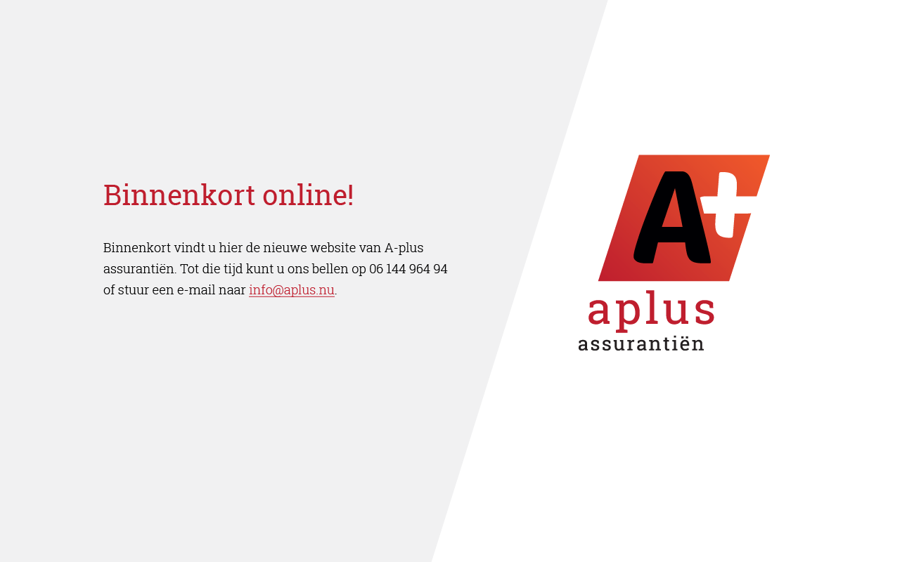 Binnenkort online! A-plus